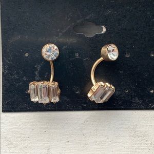 Gold and cubic zirconia earrings